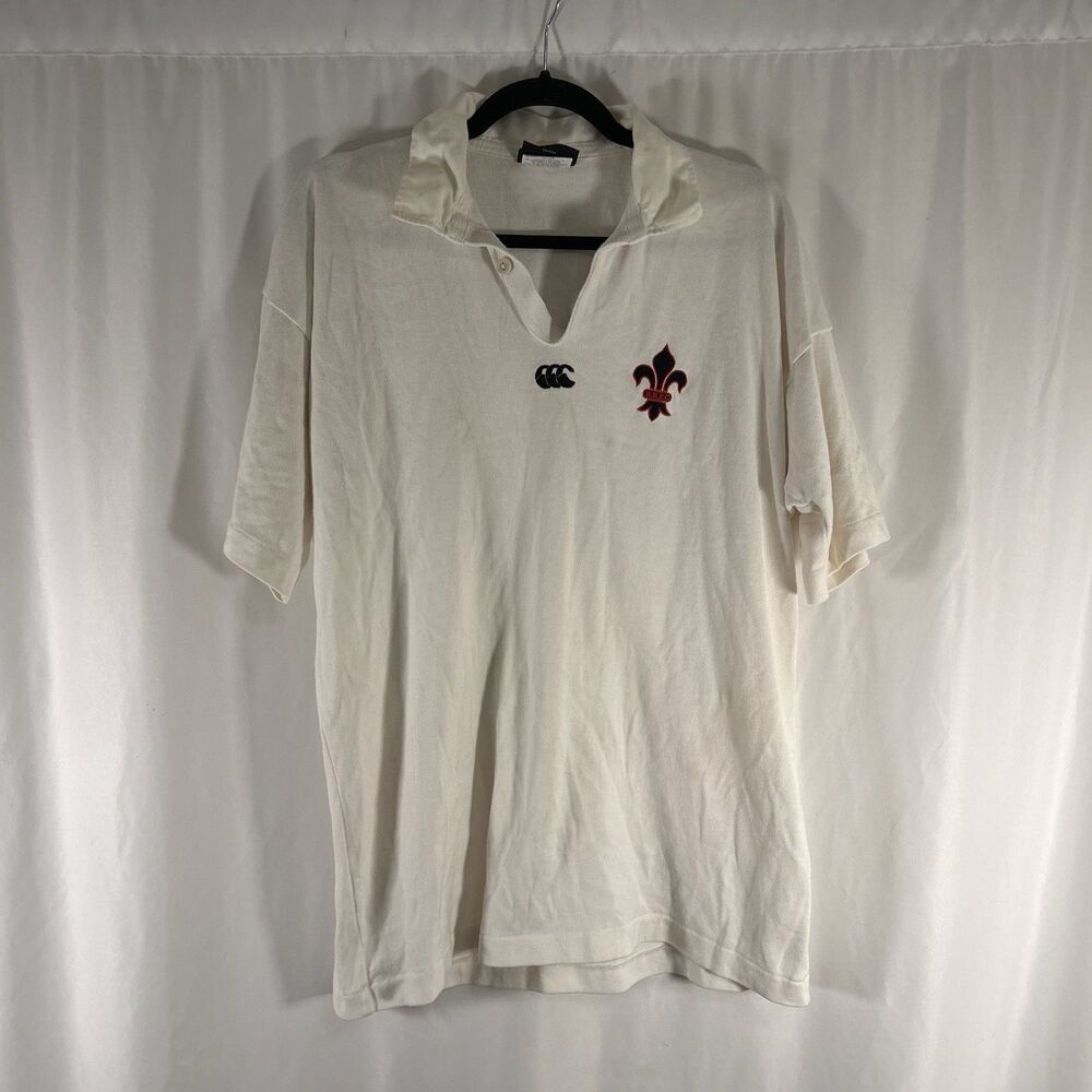 Canterbury of New Zealand Rugby Shirt Men's Large White CCC Short Sleeve